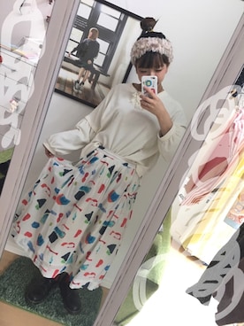 「chambre de charme（シャンブルドゥシャーム）のアイテム（スカート）」を使った、Tomo*さん（レディース・153cm）の春コーディネート