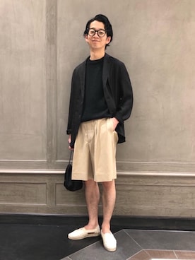 「La Manual Alpargatera（マヌアル・アルパルガテラ）のアイテム」を使った、堀 託朗さん（メンズ・171cm）の夏コーディネート