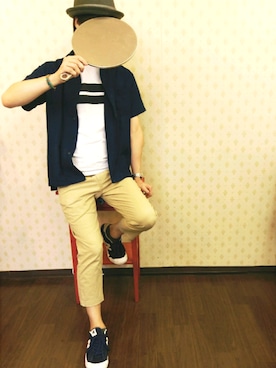 「BUTTERO（ブッテロ）のアイテム（アクセサリー）」を使った、いくさん（メンズ・177cm）の夏コーディネート
