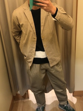 「Right-on（ライトオン）のアイテム（テーラードジャケット）」を使った、わたあめさん（メンズ・170cm）の冬コーディネート