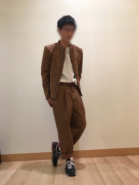 「Right-on（ライトオン）のアイテム（ライダースジャケット）」を使った、わたあめさん（メンズ・170cm）の冬コーディネート