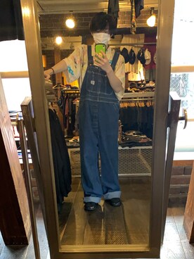 「シャツコーデ」｜「アイテム（サロペット/オーバーオール）」を使った、SOTAさん（メンズ・169cm）の夏コーディネート