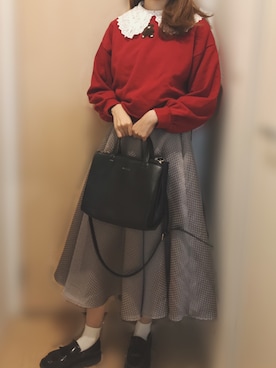 「w closet」｜「アイテム（スウェット）」を使った、かりそめさん（レディース・163cm）の秋コーディネート