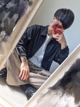 「Daniel Wellington」｜「アイテム（ブルゾン）」を使った、rikkさん（メンズ・165cm）の春コーディネート