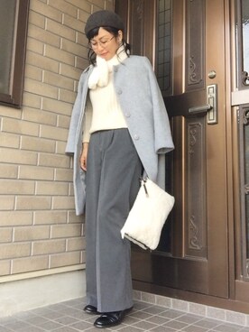 「Cheek（チーク）のアイテム（その他アウター）」を使った、kouさん（レディース・155cm）の冬コーディネート