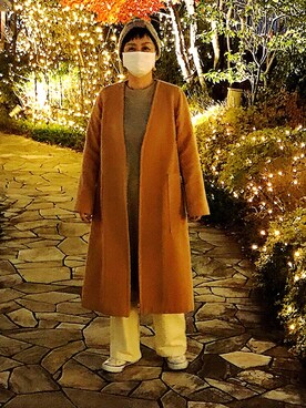 「Three Four Time（ｽﾘｰﾌｫｰﾀｲﾑ）のアイテム（パンツ）」を使った、kouさん（レディース・155cm）の冬コーディネート