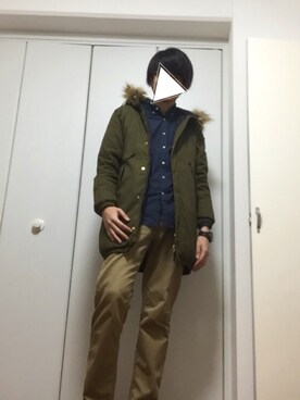 モッズコートを使った ネイビーシャツ の人気ファッションコーディネート Wear