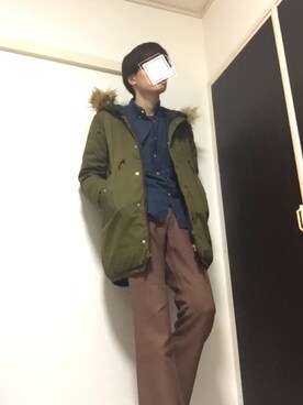 モッズコートを使った ブラウンパンツ のメンズ人気ファッションコーディネート Wear