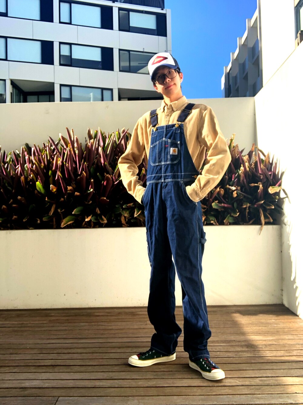 「VINTAGE、denim」｜「DEUS EX MACHINAのアイテム（キャップ、その他）」を使った、megaRandyさん（メンズ・178cm）の冬コーディネートの1枚目の写真
