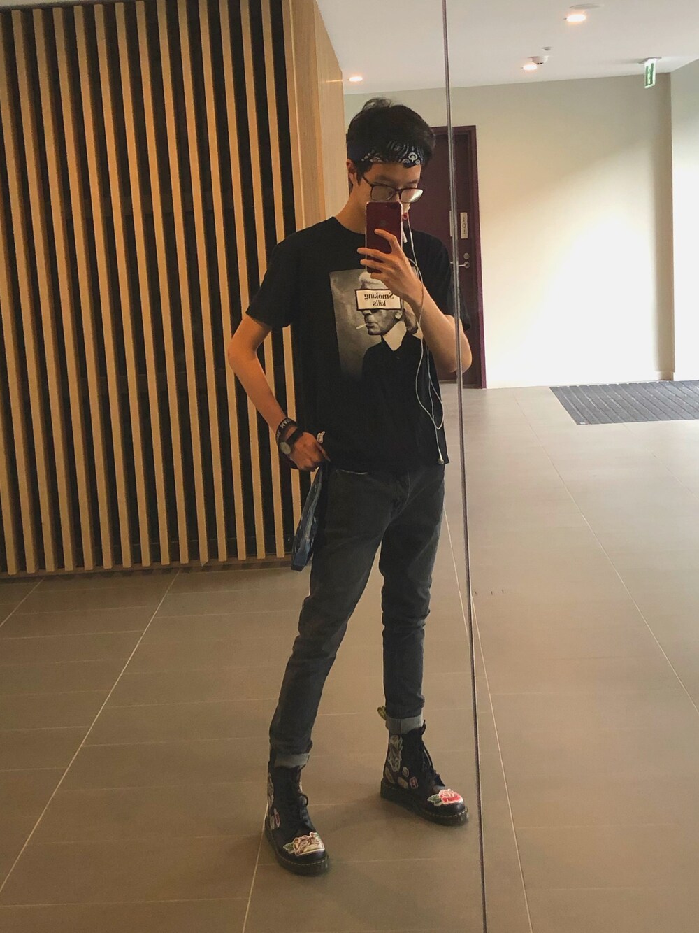 「VINTAGE、summer、boy」｜「ROTHCOのアイテム（カチューシャ、ブルー系）」を使った、megaRandyさん（メンズ・178cm）の冬コーディネートの1枚目の写真