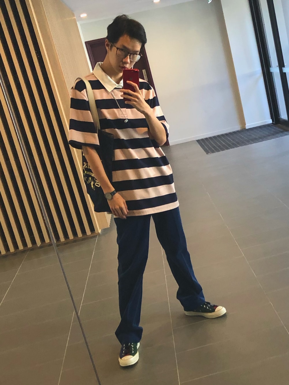 「summer、VINTAGE、boy」｜「INK/インクのアイテム（ポロシャツ、その他）」を使った、megaRandyさん（メンズ・178cm）の冬コーディネートの1枚目の写真