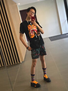 「DEUS EX MACHINA（デウスエクスマキナ）のアイテム（パンツ）」を使った、megaRandyさん（メンズ・178cm）の冬コーディネート