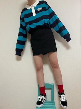 「H&M（エイチ・アンド・エム）のアイテム（ポロシャツ）」を使った、ゆさん（レディース・166cm）の冬コーディネート