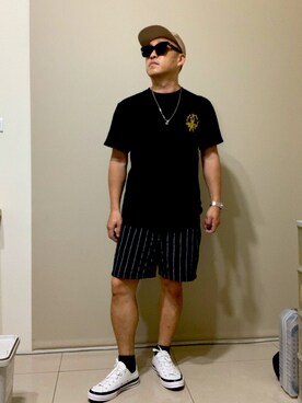 「fragment design（フラグメントデザイン）のアイテム（シューズ）」を使った、黑水さん（メンズ・167cm）の夏コーディネート