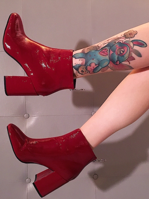Red patent leather boots forever 21 Clearance