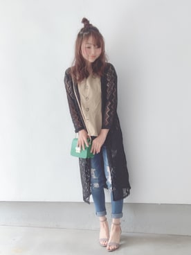 「SpRay PREMIUM（スプレイプレミアム）のアイテム（その他トップス）」を使った、えぃちゃんさん（レディース・153cm）の春コーディネート