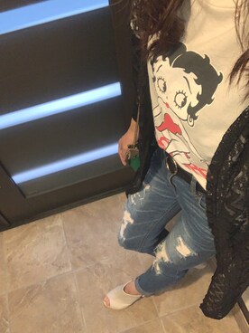 「SpRay PREMIUM（スプレイプレミアム）のアイテム（その他トップス）」を使った、えぃちゃんさん（レディース・153cm）の春コーディネート