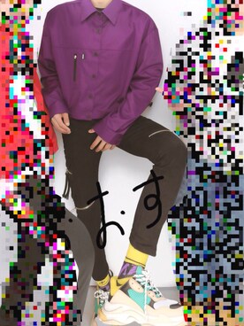 「BALENCIAGA（バレンシアガ）のアイテム（スニーカー、イエロー系）」を使った、👾さん（メンズ・179cm）の春コーディネート