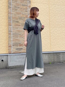 「USAコットン」｜「アイテム（ワンピース/ドレス）」を使った、SHIRAMIZUさん（レディース・159cm）の春コーディネート