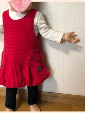 「KP（ケーピー）のアイテム（ワンピース/ドレス）」を使った、ちゃんまん♡はなこんさん（キッズ・80cm）の秋コーディネート