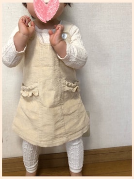「1歳6ヶ月」｜「アイテム（ワンピース/ドレス）」を使った、ちゃんまん♡はなこんさん（キッズ・90cm）の冬コーディネート