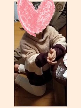 「Moujonjon（ムージョンジョン）のアイテム（レッグウェア）」を使った、ちゃんまん♡はなこんさん（キッズ・90cm）の冬コーディネート