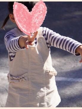 「おんなのこコーデ」｜「アイテム（ジャンパースカート）」を使った、ちゃんまん♡はなこんさん（キッズ・90cm）の冬コーディネート