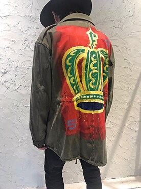 「ISAMU KATAYAMA BACKLASH（イサムカタヤマバックラッシュ）のアイテム（ハット）」を使った、上ノ山 寛瑛さん（メンズ・172cm）の春コーディネート