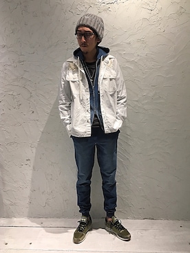 「C-PLUS（シープラス）のアイテム」を使った、上ノ山 寛瑛さん（メンズ・172cm）の春コーディネート