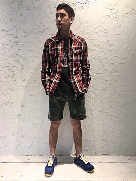 「アトランティックスターズ」｜「アイテム（アクセサリー）」を使った、上ノ山 寛瑛さん（メンズ・172cm）の春コーディネート