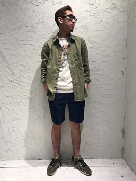 「ヤヌーク」｜上ノ山 寛瑛さん（メンズ・172cm）の夏コーディネート