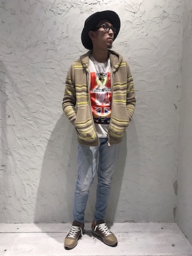 「SIDE SLOPE（サイドスロープ）のアイテム」を使った、上ノ山 寛瑛さん（メンズ・172cm）の夏コーディネート