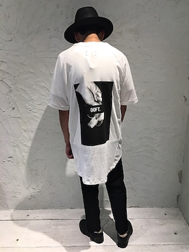 「ISAMU KATAYAMA BACKLASH（イサムカタヤマバックラッシュ）のアイテム（ハット）」を使った、上ノ山 寛瑛さん（メンズ・172cm）の秋コーディネート