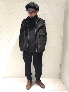 「backlash」｜「アイテム（キャスケット）」を使った、上ノ山 寛瑛さん（メンズ・172cm）の秋コーディネート