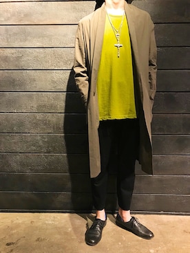 「ISAMU KATAYAMA BACKLASH（イサムカタヤマバックラッシュ）のアイテム（アクセサリー）」を使った、上ノ山 寛瑛さん（メンズ・172cm）の夏コーディネート