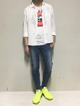 「ISAMU KATAYAMA BACKLASH（イサムカタヤマバックラッシュ）のアイテム（アクセサリー）」を使った、上ノ山 寛瑛さん（メンズ・172cm）の夏コーディネート