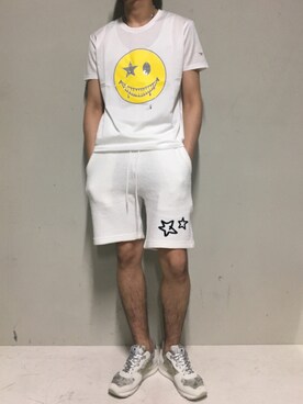 「maxsix（マックスシックス）のアイテム（パンツ）」を使った、上ノ山 寛瑛さん（メンズ・172cm）の夏コーディネート