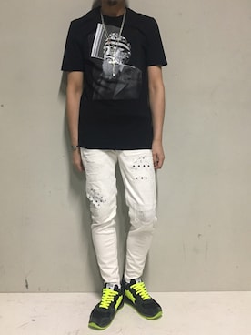「ISAMU KATAYAMA BACKLASH（イサムカタヤマバックラッシュ）のアイテム（アクセサリー）」を使った、上ノ山 寛瑛さん（メンズ・172cm）の夏コーディネート