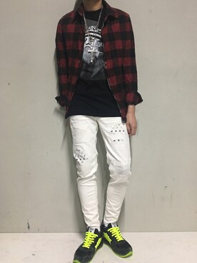 「NEIL BARRETT（ニールバレット）のアイテム（トップス）」を使った、上ノ山 寛瑛さん（メンズ・172cm）の夏コーディネート