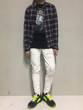 「NEIL BARRETT（ニールバレット）のアイテム（トップス）」を使った、上ノ山 寛瑛さん（メンズ・172cm）の夏コーディネート