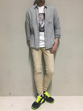 「NEIL BARRETT（ニールバレット）のアイテム（トップス）」を使った、上ノ山 寛瑛さん（メンズ・172cm）の夏コーディネート