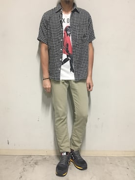 「YANUK（ヤヌーク）のアイテム（トップス）」を使った、上ノ山 寛瑛さん（メンズ・172cm）の夏コーディネート