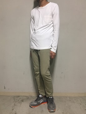 「YANUK（ヤヌーク）のアイテム（パンツ）」を使った、上ノ山 寛瑛さん（メンズ・172cm）の夏コーディネート