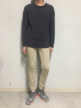 「YANUK（ヤヌーク）のアイテム（パンツ）」を使った、上ノ山 寛瑛さん（メンズ・172cm）の夏コーディネート