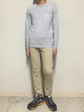 「YANUK（ヤヌーク）のアイテム（トップス）」を使った、上ノ山 寛瑛さん（メンズ・172cm）の夏コーディネート