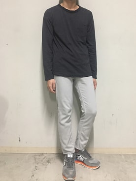 「YANUK（ヤヌーク）のアイテム（トップス）」を使った、上ノ山 寛瑛さん（メンズ・172cm）の夏コーディネート