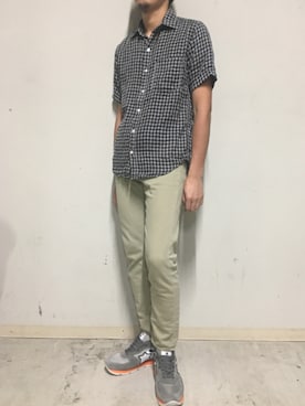 「YANUK（ヤヌーク）のアイテム（トップス）」を使った、上ノ山 寛瑛さん（メンズ・172cm）の夏コーディネート