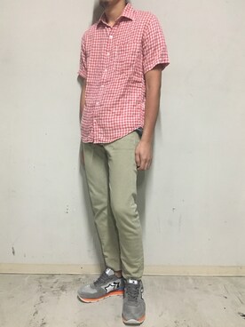 「YANUK（ヤヌーク）のアイテム（トップス）」を使った、上ノ山 寛瑛さん（メンズ・172cm）の夏コーディネート
