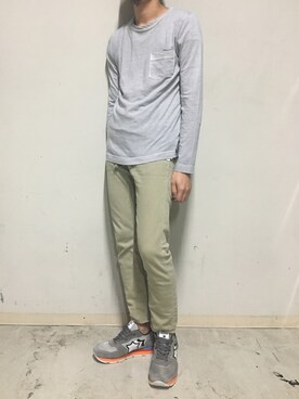「YANUK（ヤヌーク）のアイテム（トップス）」を使った、上ノ山 寛瑛さん（メンズ・172cm）の夏コーディネート