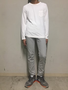 「YANUK（ヤヌーク）のアイテム（パンツ）」を使った、上ノ山 寛瑛さん（メンズ・172cm）の夏コーディネート